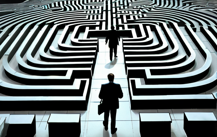 Regulatory Maze**

A person stands at the entrance of a vast, complex maze constructed of legal documents and bureaucratic forms. The scene is brightly lit, but the maze casts long, confusing shadows. Focus on conveying a sense of overwhelming complexity and the need for guidance. "Brazilian regulatory environment," "compliance," "business challenges," "paperwork," "intricate details," "professional illustration," "high resolution," "safe for work," "appropriate content," "fully clothed," "professional."

**