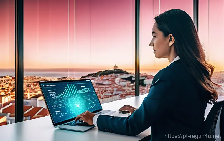 규제 업무 관련 최신 기술 트렌드 - **RegTech and AI in a Modern Lisbon Office:**
    "A vibrant and modern office space in Lisbon, bath...